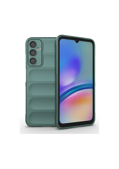 Galaxy A16 Kılıf Esnek Tpu Oyuklu Arka Yüzey Tasarımlı Zore Etnik Silikon Kapak Koyu Yeşil
