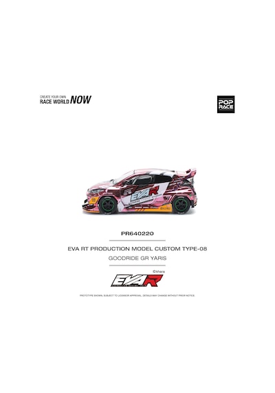 Pop Race 1:64 Eva Rt Production Model Custom Type-08 Goodride Gr Yaris Pr640220 Diecast Model Araba Pembe