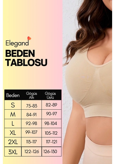 Ymc İz Belli Etmeyen Pedli Büstiyer Sütyen Esnek Ve Rahat İz Yapmaz Gün Boyu Konfor Doğal Destek Bej