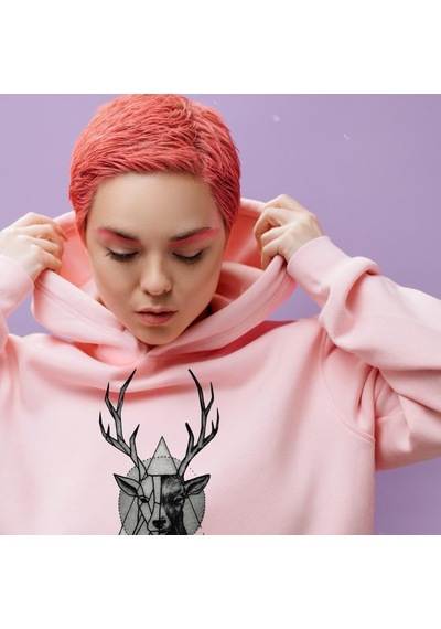 Deer Kadın Sweatshırt Pembe Renk Pembe