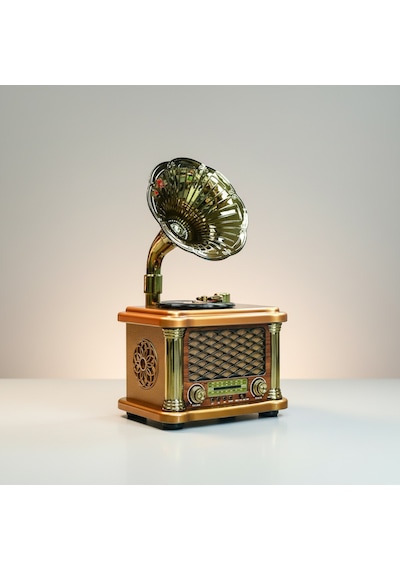 Rt-586a Gramafon Nostalji Radyo,trend Tasarım Bluetooth Nostaljik Radyo Büyük Boy