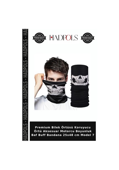 Hadpols Premium Bilek Örtüsü Koruyucu Örtü Aksesuar Motorcu Boyunluk Baf Buff Bandana 25x48 Cm Model 7 Çok Renkli
