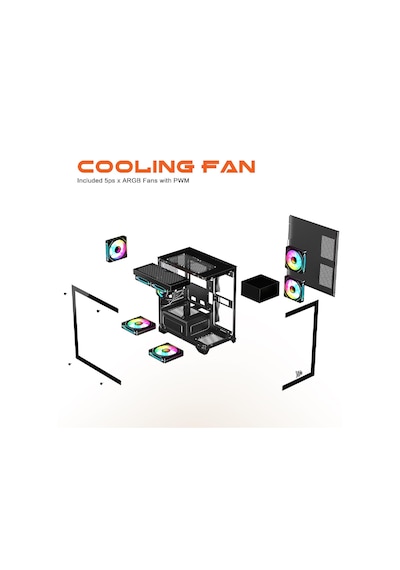 Gameagle Tornado Bilgisayar Kasası + 750w + 80 Power + 240 Mm Sıvı Soğutma Siyah