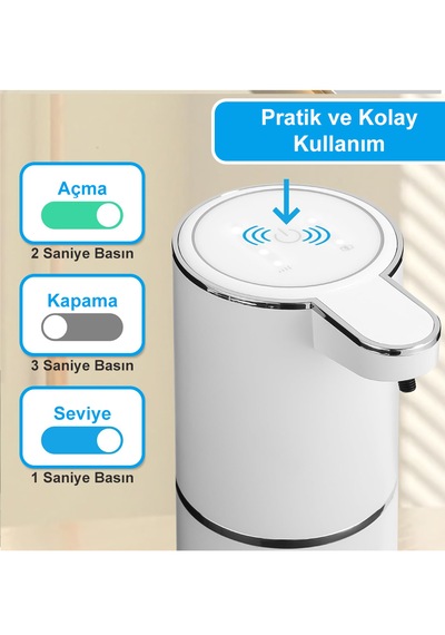 Greentech Sensörlü Usb Şarjlı Köpük Sabunluk / Gt-sd03 Beyaz