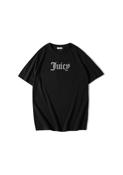 Brz Collection Unisex Oversize Taş Baskılı Juicy T-shirt Siyah
