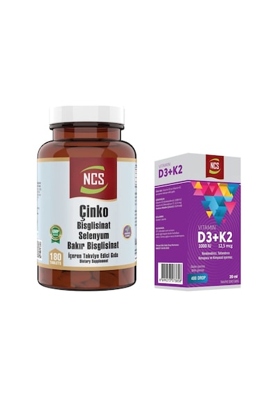 Çinko Selenyum Bakır 180 Tablet & Vitamin D3 K2 Damla Aromasız