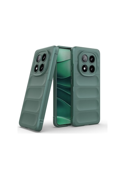 Redmi Note 14 Pro 5G Uyumlu Silikon Kılıf - Kamera Korumalı Esnek Airbag Kapak - Yeşil