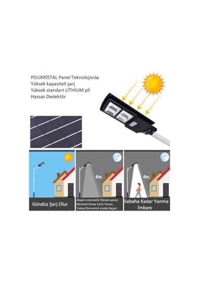 Cata 200w Güneş Enerjili Solar Sokak Aydınlatma Lambası Ct-4640