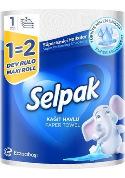 Selpak Kağıt Havlu (3 Katlı) Dev Rulo (12 Li Set)