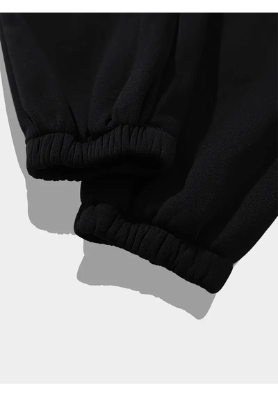 Code California Baskılı Kapüşonlu Sweatshirt Ve Eşofman Altı Eşofman Takımı Siyah Siyah