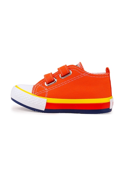 Kiko Kids Linen Cırtlı Erkek Bebek Keten Spor Ayakkabı Turuncu