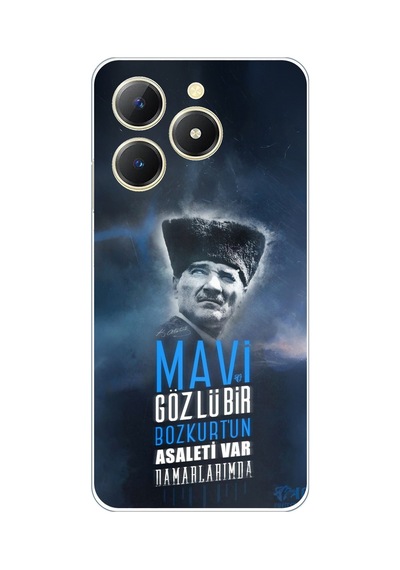 Realme C61 Uyumlu Atatürk Temalı Asalet Ve Bozkurt Baskılı Silikon Kılıf