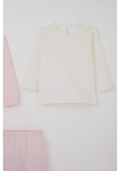 Breeze Kız Bebek Bodyli 3 Lü Takım Sevimli Minik Tavşancık Armalı Çıtçıtlı 4 Ay-1 Yaş, Pembe Pembe