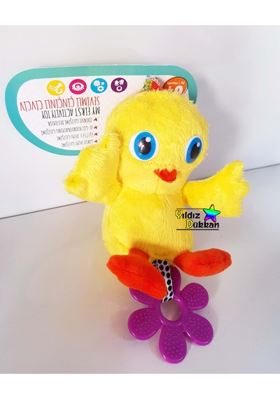 Çınçınlı Peluş Oyuncak Civciv Dişlik Dönence Aksesuarı Oyun Arka
