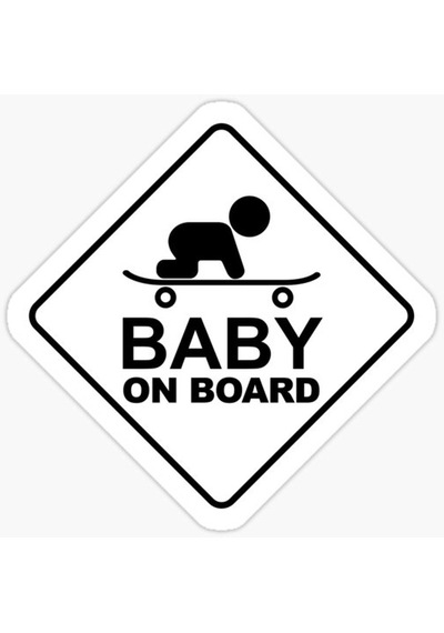 Uyarı Arabada Bebek Var Sticker oto Etiket 18cm MD118