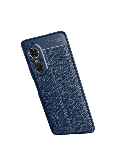 Huawei Nova 9 Se Kılıf Deri Görünümlü Silikon Kamera Korumalı Üstün Koruma Pazarplus Lacivert