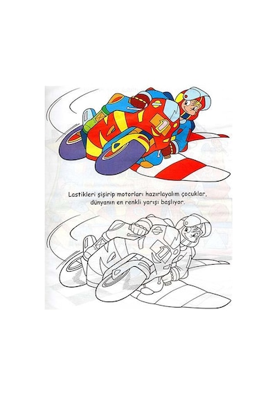 Eğlendiren Boyama - Otomobil ve Motosikletler- Parıltı Yayınları