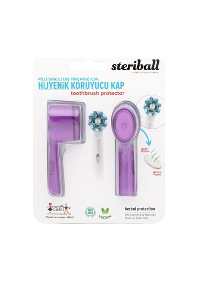 Şarjlı Ve Pilli Diş Fırçaları İçin Hijyenik Diş Fırçası Koruma Kabı-2&apos Li Mor X 2