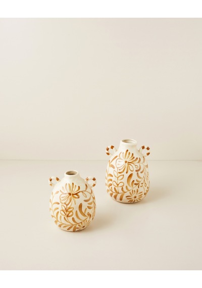 English Home Salina Seramik Vazo 24 Cm Krem-kahverengi