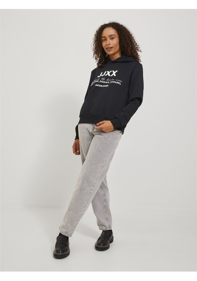 Jjxx Kapüşonlu Rahat Kesim Siyah Kadın Sweatshirt 12250183 001