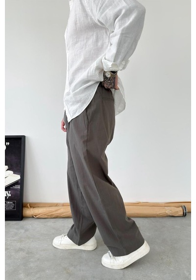 Haki Premium Baggy Keten Pantolon