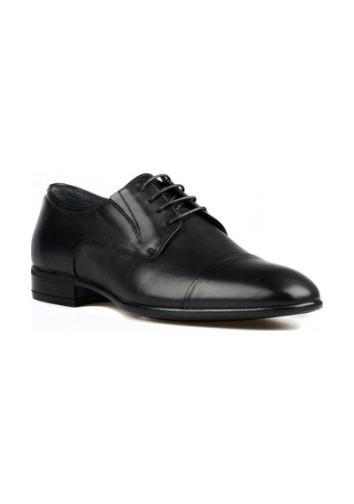 Siyah Streç Detaylı Klasik Erkek Deri Ayakkabı