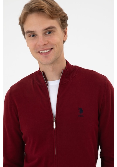U.S. Polo Assn. Erkek Slim Fit Bordo Triko Hırka 50313684-VR014