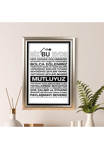 Ailenize Özel Dekoratif Ev Hediyesi Baskılı Çerçeve 24x33x1 Cm