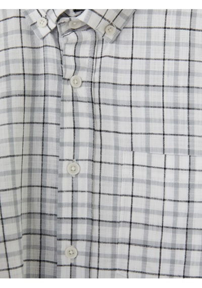 Lcwaıkıkı Classic Gri Regular Fit Ekose Poplin Erkek Gömlek