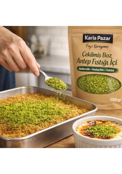 Çekilmiş Boz Antep Fıstığı İçi Baklavalık Kadayıflık Tatlılık 500 G 500 G