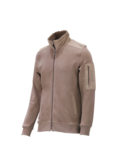 Erkek Standart Fit Kol Cepli Fermuarlı Vizon Sweatshirt 001