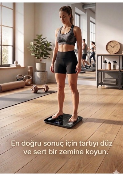 Dijital Baskül Yağ Su Kas Vücut Kitle Endeksi Kilo Ölçer Baskül