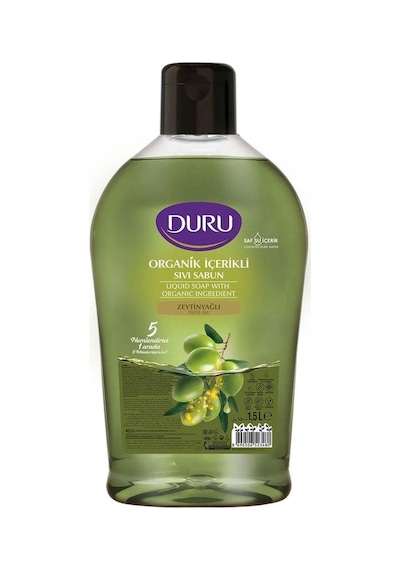 Duru Sıvı Sabun Organik İçerikli Zeytinyağlı 1500 Ml X 3 Adet