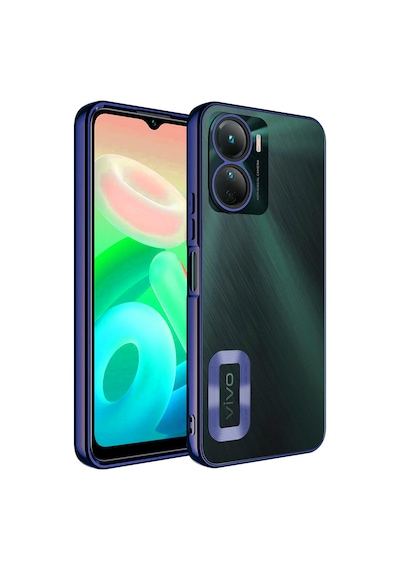 Zore Vivo Y16 Kılıf Kamera Korumalı Logo Gösteren Omega Kapak - Lacivert Lacivert