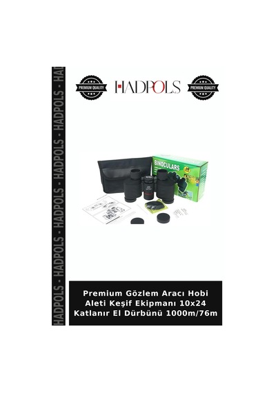Premium Gözlem Aracı Hobi Aleti Keşif Ekipmanı 10x24 Katlanır El Dürbünü 1000m/76m