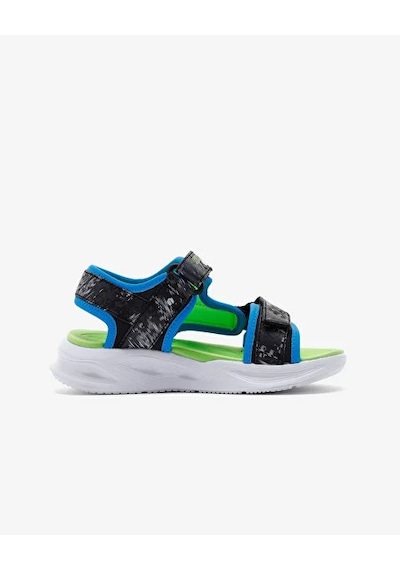 Skechers Erkek Çocuk Siyah Işıklı Sandalet Yeşil