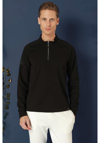 Efor Swt 012 Swea Slim Fit Siyah Spor 47 - Sweatshırt Siyah