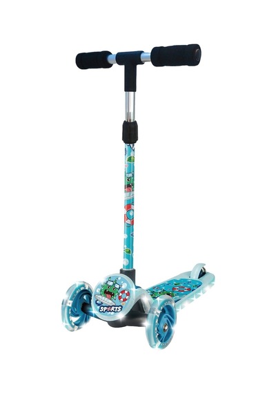 Işıklı Scooter 3 Tekerlekli Ledli Pembe Mavi Mavi
