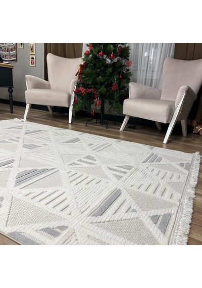 Hoom Rugs Level En274 Krem Gri Modern Halı Krem-gri
