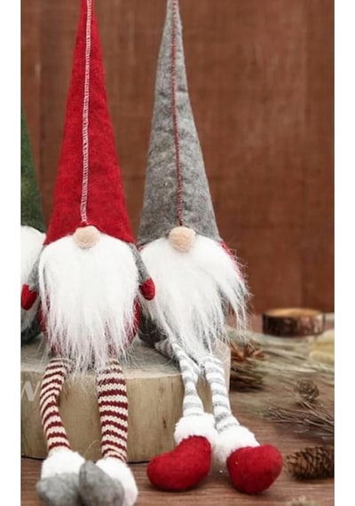 1 Adet 35 Cm Uzun Şapkalı Gnome Tomte Şans Cücesi Yılbaşı Süsü Parti Dekorasyon Süs, Kırmızı Standart
