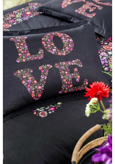 Özdilek Bouquet Love Siyah Tek Kişilik Nevresim Takımı