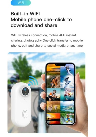 1080p Mini Aksiyon Kamerası Hd Spor Kamerası, Dijital Görüntü Sabitleme, Otomatik Pozlama Beyaz