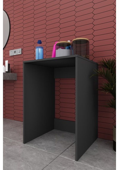 Lüks Çamaşır Makinesi Dolabı %100 Mdf Çamaşır Kurutma Banyo Dolabı Bd07 Antrasit