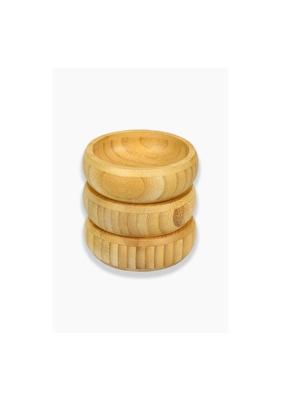 Bambu Ahşap Sosluk Ve Çerezlik 10 Cm 3'lü Set