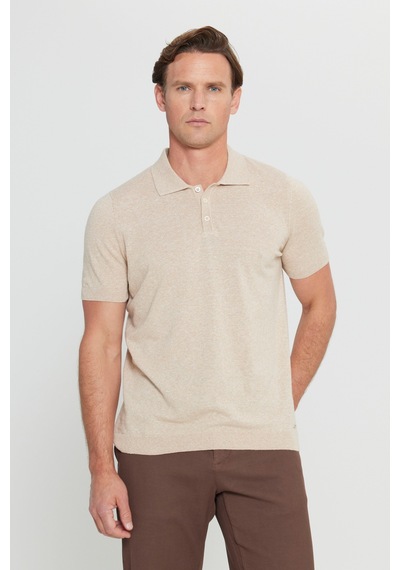 AC&Co / Altınyıldız Classics Erkek Bej Pamuklu Keten Standart Fit Normal Kesim Polo Yaka Triko Tişört Bej AC&Co / Altınyıldız Classics Erkek Bej Pamuklu Keten Standart Fit Normal Kesim Polo Yaka Triko Tişört Bej