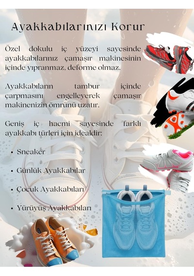 Çok Amaçlı Yıkama Ve Kurutma Filesi, Fermuar Korumalı, Petek Mesh Dokulu, Ayakkabı Ve Hassas Kı Standart