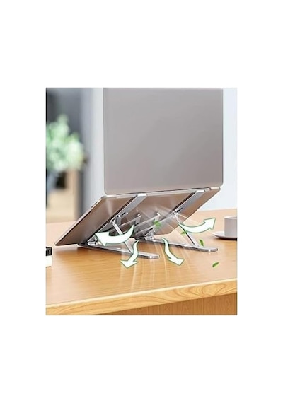 En Büyük Boy Alüminyum Katlanabilir Kademeli Laptop Bilgisayar Notebook Mac Standı, Ergonomik N
