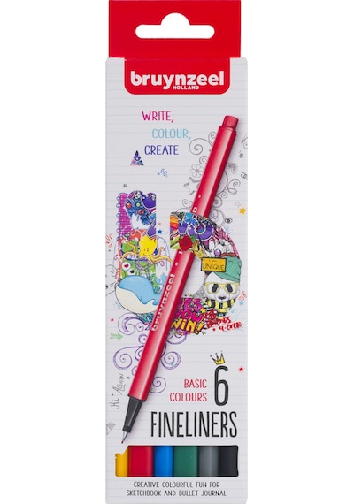 Bruynzeel Fineliners 6'Lı Temel Renkler Kalem Seti 60241006
