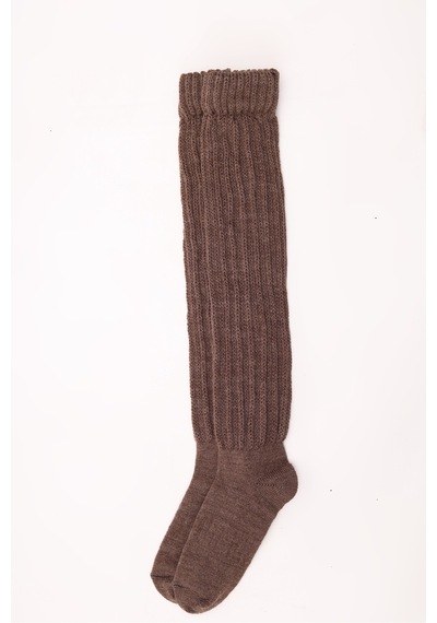 Socks Slouch Kadın Tozluk Dizüstü Dizaltı Kışlık Yünlü Kalın Yumuşak Çizme Bot Çorap Kahverengi
