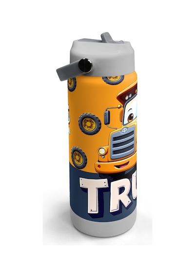 Coral High Truck Desenli Katlanır Ağızlıklı Çelik Termos 650 Ml 38343 Siyah